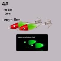 Upgraded 12-Hook Blowpipe Squid Hook with All-Night Glow for Wood Shrimp Fishing 5cm