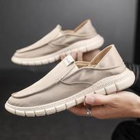 2024 New Solid Color Mens Casual Slip On Loafers Comfortable Lightweight Flats Outdoor Walking Sneakers Board Shoes 39