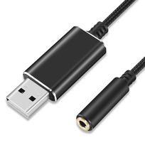 HEJINYUN USB Audio Adapter, USB to 3.5mm External Sound Card Converter, USB Earphone Converter, USB Earphone Jack Converter, Video Call Audio Cable,