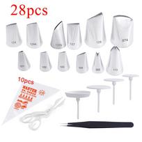 28pcs Piping Bag Nozzle Set Confectionery Cake Pastry Sleeve For Cake Decoration Tools Pocket Professional Nozzles Cream Icing 28PCS
