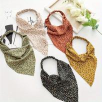 5Pcs Floral Scarf Headband Chiffon Elastic Headscarf Triangle Hairband Headwear Hair Accessory 5Pcs