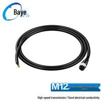 M12 PVC Waterproof Flame Retardant Aviation Sensor Connector Cable 0.5m