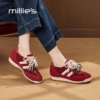 Millies Women's Flat Leather German Trainer Sneakers EU 37