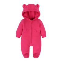 Autumn Winter Fleece Baby Jumpsuit: Cartoon Animal Footed Romper 73 cm