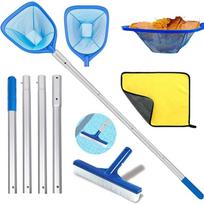 Pool Landing Net, Pool Landing Net Fine Mesh 187 cm Long, Pool Landing Net Fine 14 cm Deep, Ground Net Pool, Leaf Net Pool, Pool Cleaning Set