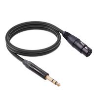 6.35 TRS stereofoninis vyriškas ir XLR moteriškas mikrofono maišytuvas Garso kabelis nuo trukdžių, palaiko 48 V 100cm juoda