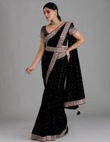 Women Indian Traditional SarI Blouse Bollywood Designer Ethnic Wear Fancy Saree XS-34