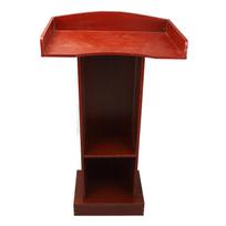Podium Stand Red Sandalwood Color Modern Minimalist Stable Lectern Table for Conference Room