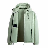 Men's Casual Outdoor Hooded Zipper Pocket Jacket Fleece Warm Sweatshirt XL