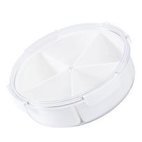 4 Compartment Snack Box Transparent Multifunctional Tight Sealing Divided Food Storage Containers for Office Round