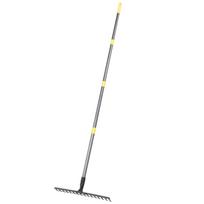17 Tines Garden Rake 5.4ft Length Heavy Duty Metal Yard Thatching Bow Rake for Loosening Leveling Soil Leaves Grass