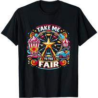 Take Me To The-State And County Fairs Ferris Wheel Pop Corn T-Shirt S