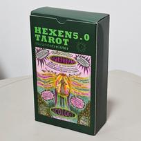 HEXEN 5.0 Tarot Denis, 78 kortelės, pagrįstos alcheminiu menu, technologine dvasia ir klimato krize, dvigubai įspaustas 12*7cm žalia