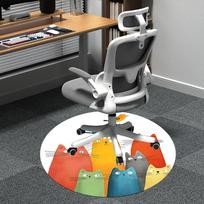 1pc Colorful Cats Office Round Area Rug, Indoor Mat Suitable ForOffice, Under Office Chairs Bedroom Living Room Home Decor, Room Deco 100 80cm by 80cm