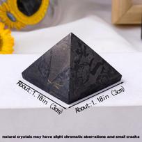 1pc Natural Crystal Russian Shungite Pyramid Raw Stone Polished Four Sided Tower Home Desktop Decoration Feng Shui Ornament ball 1pc