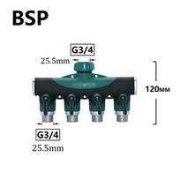 3/4“ Thread 4-Way Tap Hose Water Splitter Valve Zinc alloy Outdoor Faucet For Garden Irrigation Systems