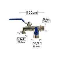 1/2'' IBC Water Tank Connector 2-Way 1-Way Garden Hose Irrigation Faucet Adapter 3/4  Tap Joint Replacement Fitting Ball Valve