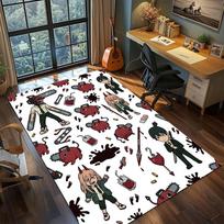 Chainsaw Man Home Decor Rug Carpet Large Area Rugs Non Slip Printed Floor Mat Washable Bedroom Gamer Room Carpet -xia05 60x90cm
