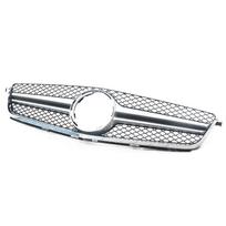 Front Grille For Mercedes-Benz W204 C63 AMG 2012-2014 Only Silver/Black Car Upper Bumper Intake Hood Cover Mesh Grid Grill Kit