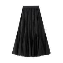 Tulle Skirts for Women A Line Fairy Tiered Skirt Midi High Elastic Waist Long Skirt Layered Flowy Swing Tutu Skirt Women's Mesh High Waist Maxi Skirts One size