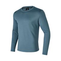 Skechers Basic Sports Series Solid Color Outdoor Casual Crew Neck Long Sleeve T-Shirt Men tops Dark-Gray P424M195-00VB L