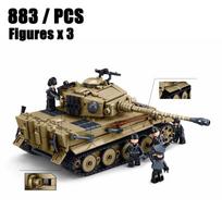 High-Quality Sluban High-Quality Tiger High-Quality Ww2 High-Quality German Armored combat vehicle - M38-B1533 Army style Construction set
