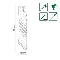 Grindjuostė Domoletti 559259, 2400 cm x 9.5 cm x 1.8 cm, eglės sp.