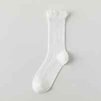 1 Pairs Summer Lightweight Breathable Fashionable Wavy Edge Ballet Style Casual Socks Women Solid Color Mesh Mid Tube Socks One Size