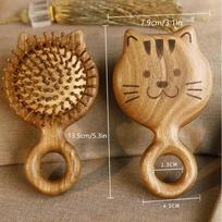 Cartoon Cat Wooden Massage Comb Scalp Meridian Guasha Scraping Hair Care Tool