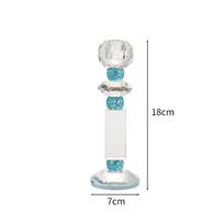 Crystal Glass Candle Holder Blue Diamond Candelabrum Transparent Candlestick Wedding Home Decoration Accessories
