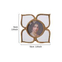 Mirror Photo Frame Golden Four-leaf Clover Flower Photo Frame Retro Flowers Picture Frames for Picture Wall Home Decoration
