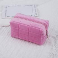Plush Makeup Bag For Women Zipper Large Soft Cosmetic Toiletry Washing Pouch Travel Organizer Beauty Tool