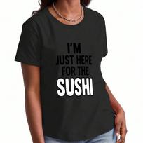 Sushi Lover Wounisex's Cotton T Shirt, Premium Cotton Print, Durable And Casual Fashion. Just A Girl Who Loves Sushi Graphic Tee, Comfortable And Styl S