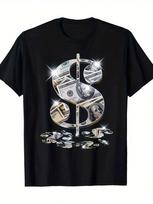 Dollar Symbol Printed Unisex T-Shirt L