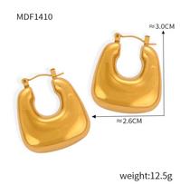 18K Gold Hong Kong Geometric Bag-Shaped Titanium Steel Earrings for Women - Non-Fading Celebrity Style