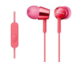 Sony type with remote control and Pink MDR-EX150AP Earphones In-ear microphone, (MDR-EX150AP PI)