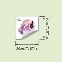 Glow-in-the-Dark Moonlight Fairy Wolf Toilet Sticker Toilet Lid Decoration Wall Decal Self-Adhesive Removable Luminous Decals
