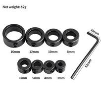 *Drill Bit Depth Stop Collar Set 8 Sizes Stainless Steel Drill Stop Rings With Hex Wrench For Woodworking Metal Drilling