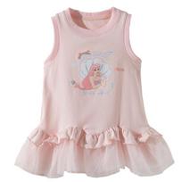 Disney Girls' Summer Cartoon Casual Sleeveless Princess Dress 120/60