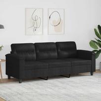 Vidaxl 3-Osobowa Sofa, Czarny, 180 Cm, Tapicerowana Mikrofibrą
