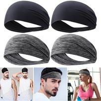 4Pcs Ultra-Thin Elastic Sports Headband Absorbent Sweat Running Headband Breathable for Running Cycling Outdoor Workout China Mainland