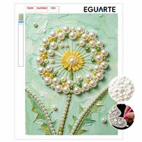 Frameless Pearl Painting Kit Dandelion Pattern DIY 3D Bead Art Canvas Relaxing Handmade Craft for Adults Home Decor 30x40cm