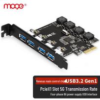 MOGE PCIe to 4-Port USB 3.0 Expansion Card