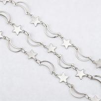 Stainless Steel Hollow Chain Flat Chain 1 Meter Length Heart Connecting Chain Love Moon Star Crown Chain Clothing Accessories