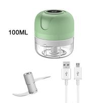 Mini elektrinis česnako smulkintuvas, USB mėsmalė Česnakų smulkintuvas Tvirtas ir patvarus grūsto imbiero daržovių smulkintuvas virtuvės įrankis Green 100ML