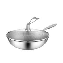 Debo 304 Stainless Steel Honeycomb Non-Stick Wok 304 nerūdijančio plieno spalva