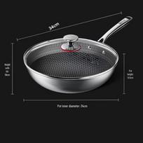 SPSR 304 Stainless Steel Honeycomb Non-Stick Wok