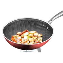 SUPOR Lightweight Crystal Pattern 30cm Stainless Steel Wok