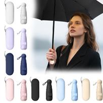 Portable Fold Umbrella, Sunny And Rainy Umbrella, Sun Umbrella, Black Plastic Folding Capsule Umbrella