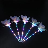5PCS New Butterfly Fairy Wand Led Light Up Flashing Magic Wand Girls Princess Role Play Props Dollhouse Party Toys Gifts